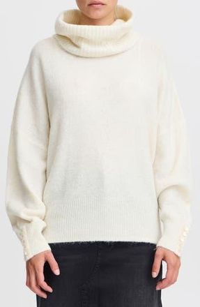 Ichi Knit Turtleneck Sweater in Cloud Dancer at Nordstrom Rack, Size X-Large