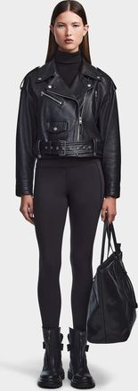 Rudsak MAGGIE WOMENS CROPPED LEATHER BIKER JACKET