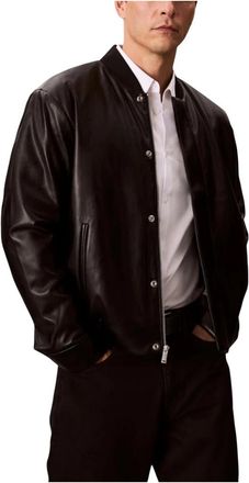 Calvin Klein Jeans Imitatie leren bomberjack - Heren - Zomerjassen - Zwart - XL - Polyester - Jassen