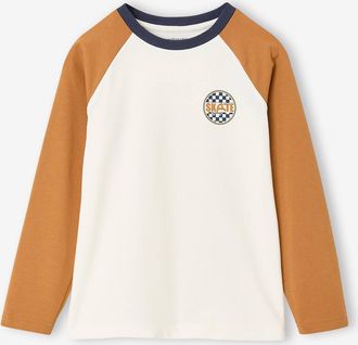 Vertbaudet Langarmshirt f&uuml;r Jungen mit Colorblock-Effekt ocker