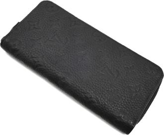 Louis Vuitton Black Leather Long Wallet (Bi-Fold) (Pre-Owned)