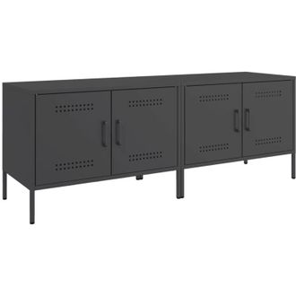 vidaXL Vidaxl - Muebles De Tv 2 Piezas Acero Negro 68x39x50,5 Cm