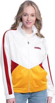 G-III 4Her by Carl Banks Womens G-III 4Her by Carl Banks White/Red Kansas City Chiefs Rally Rhinestone Full-Zip Track Jacket at Nordstrom, Size X-Large