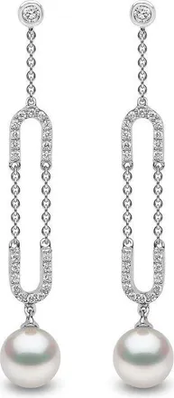Yoko London 18kt white gold Trend freshwater pearl and diamond earrings - women - Diamond/18kt White Gold/Freshwater Pearl - OS - Silver