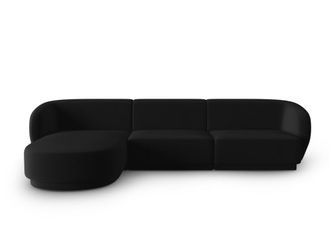 CXL by Christian Lacroix Sof&aacute; esquinero modular izquierdo 4 plazas de terciopelo negro