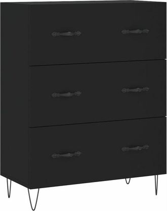 vidaXL Aparador de madera de ingeniería negro 69,5x34x90 cm Vidaxl