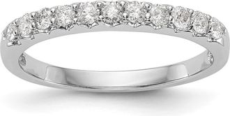 Diamond2Deal 14K White Gold 11-Stone 1/3 Ct Diamond Wedding Band Ring