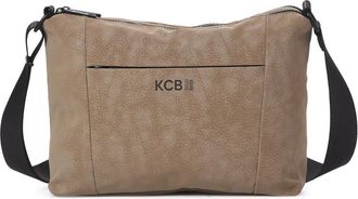 KCB Hide Small Crossbody Bag | Compact and Practical | Multipurpose Zippered Pockets | Sturdy Material | Adjustable Handles | 100% Vegan, Taupe, Peque&ntilde;o