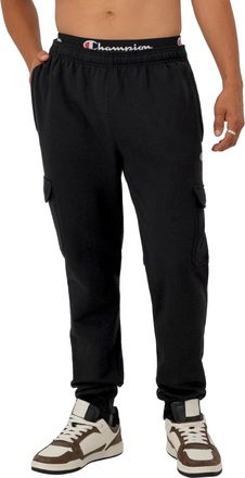 Champion Mens, Powerblend, Ankle-Length Joggers, Sweatpants Pockets (Reg. Or Big & Tall), Black C Patch Logo, XXL