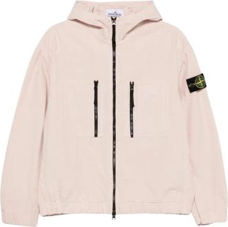 Stone Island Comfort-fit Hooded Overshirt - Heren - Zomerjassen - Roze - XL - Katoen - Jassen