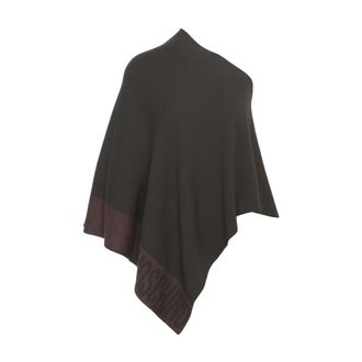 Moschino Capes, female, Brown, Size: ONE SIZE Elegant Marrone Jacket Aw25