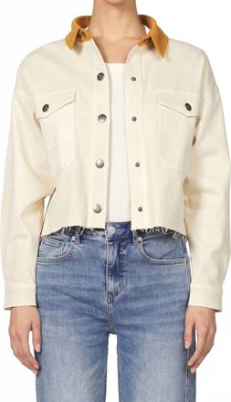 Dear John Denim Cropped Gina Jacket In Cashew