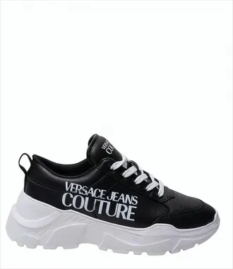Versace Black Sneakers With Contrasting Logo