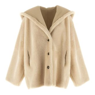 Alberta Ferretti Faux Fur & Shearling Jackets, female, Beige, 2XS, Ivory Jacket