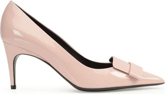 Sergio Rossi laminated 75mm leather shoes - women - Kid Leather/Calf Leather/Leather - 34 - Pink