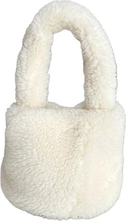 Generic Imitation lamb wool bag womens winter solid color hand-held bucket bag