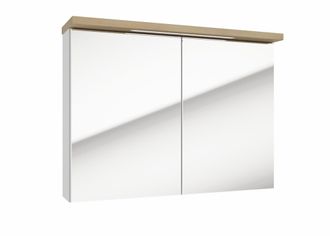 Puma Naturel - Armario Con Espejo Stilla + Led 80x60 Cm, Blanco (stillae08002)