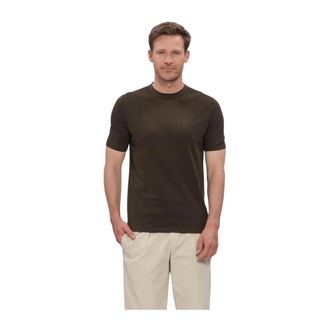Profuomo Tops, Heren, Bruin, XL, Heren Polos T-shirts T-shirt Crew Neck Ss Aero Ease