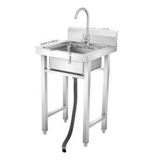 OEM Fregadero Comercial, Dise&ntilde;o De Cubeta Grande, Construcci&oacute;n De Acero Inoxidable, Color Plata