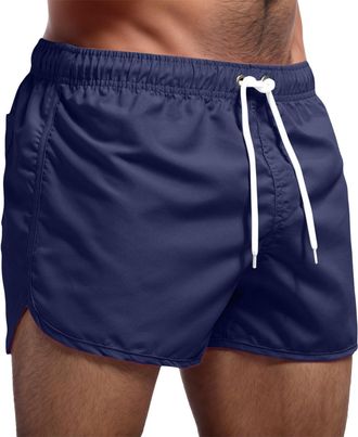 Generic Mens Swim Shorts Summer Quickdry with Mesh Lining Beach Shorts Elastic Waist Drawstring Lightweight Swimming Trunks Casual Holiday Surf Short Men Brea