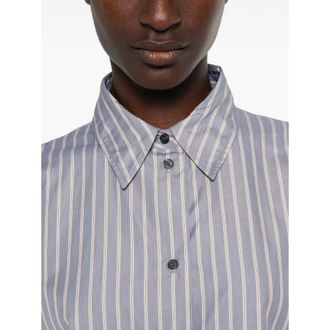 SOEUR Womens Grenade Stripe Cotton Shirt Blue-White Blue/white
