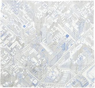 Herm&egrave;s 2000-2025 Pantin City zijden sjaal - Wit