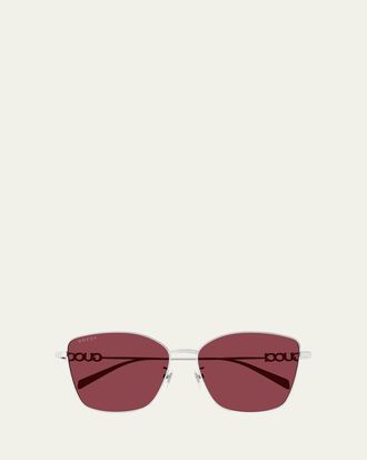 Gucci GG1805SA Logo-Print Metal Sunglasses