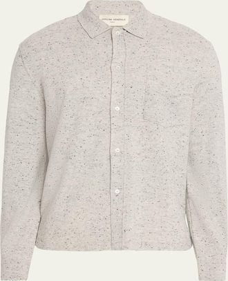 Officine G&eacute;n&eacute;rale Mens Wool/Cashmere Melange Knit Long-Sleeve Shirt