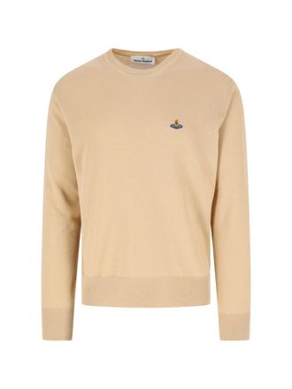 Vivienne Westwood Beige Alex Crew Neck Cotton Sweater