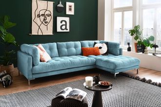 Trends by HG Ecksofa »Landau L-Form« in Cord-Stoff mit Metallfuss