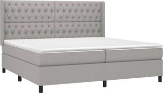 vidaXL Vidaxl - Cama Box Spring Con Colch&oacute;n Tela Gris Claro 200x200 Cm