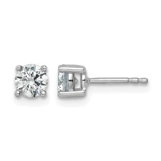 Diamond2Deal 14k White Gold 7/8 ct Round Lab Grown Diamond Stud Earrings VS Clarity, G-H Color