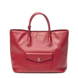 Prada Pre-owned Womens Front Pocket Tote Shoulder Bag - Red - One Size