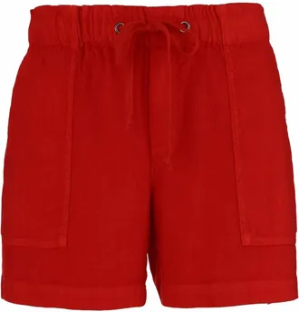 Kut from the Kloth Womens Katana Linen Shorts In Tomato Red