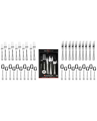 J&V Textiles 40pc Stainless Steel Silverware Set
