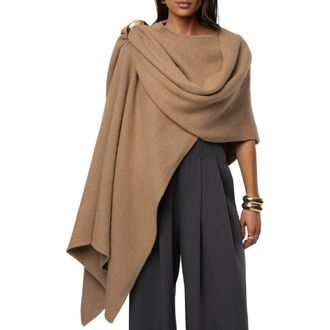 JLUXLABEL Radiance Knit Shawl in Taupe at Nordstrom, Size Large