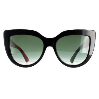Gucci Cat Eye Dames zwart met rode en groene groene gradi&euml;nt GG0164SN zonnebril
