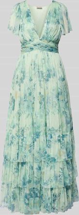 Lace & Beads Regular Fit Abendkleid mit R&uuml;schenbesatz in Gruen, Gr&ouml;&szlig;e XXS