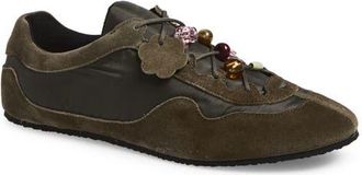 Cecilie Bahnsen Blaise Sneaker in Olive Suede /Nylon at Nordstrom, Size 5.5Us