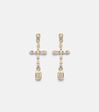 Shay Jewelry 18kt gold (750/1000) drop earrings with diamonds