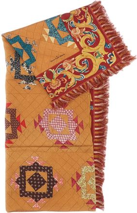 Pierre-Louis Mascia Multicolor Floral Print Fringed Silk Shawl