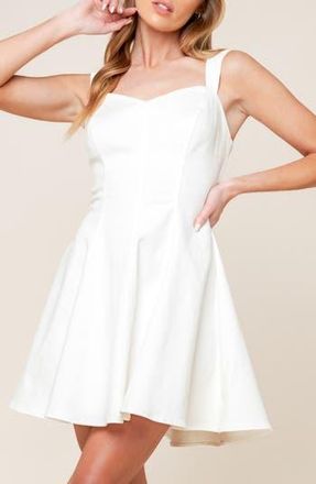 Flying Tomato Sweetheart Denim Minidress in White Denim at Nordstrom Rack, Size X-Small