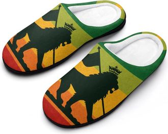 Generic Rastafarian Lion Reggae Music Womens Slippers Winter Warm House Shoes Indoor Outdoor Hotel Slipper