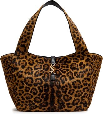 Saint Laurent Le 5 À 7 Bea Leopard-print Calf-hair Tote - One Size