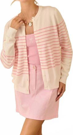 Skies Are Blue Clothing Missy Cardigan In Pink