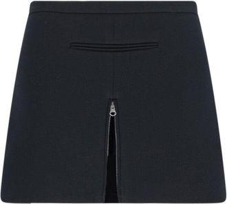 Courrèges Zip Mini Skirt In Black Fabric