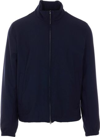 Herno Blue Bomber With Frontal Zip Closure