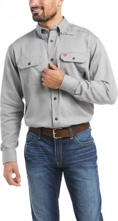 Ariat Mens Work Shirt In Grey