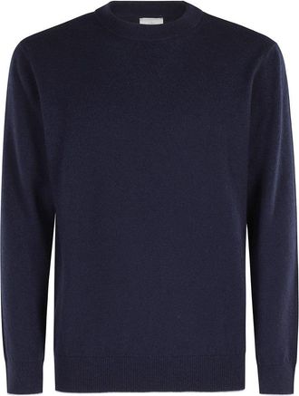 Eleventy Blue Ml Tipping Crewneck Sweater