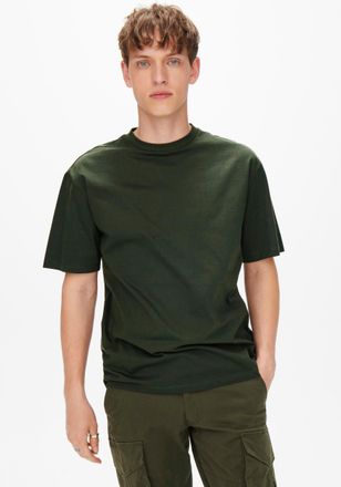Only & Sons T-Shirt ONLY & SONS ONSFRED LIFE RLX SS TEE NOOS, Herren, Gr. XXL, gr&uuml;n (rosin), Single Jersey, Obermaterial: 100% Baumwolle, unifarben, bequem normal